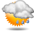 Docela hezky, ale pravděpodobnost přeháněk Forecast icon